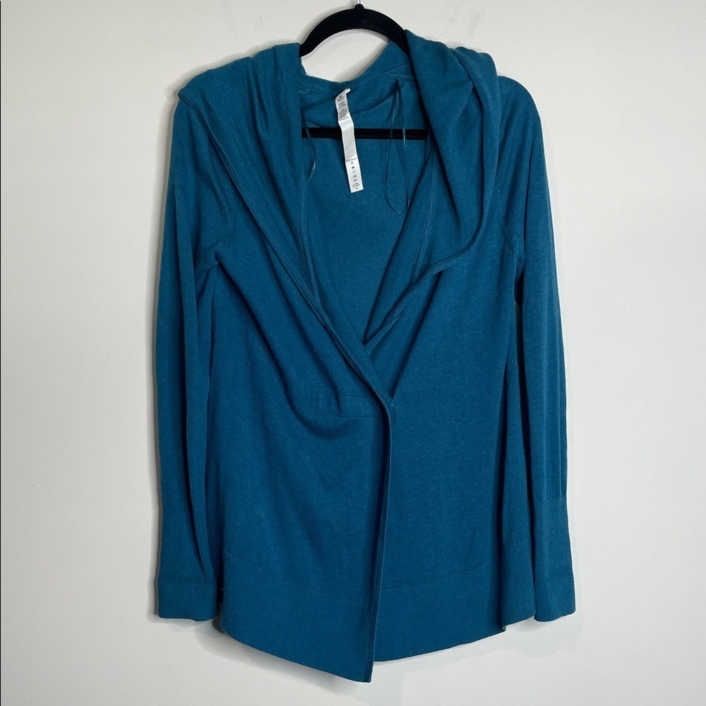Lululemon | Sun Savasana Wrap Cashmere Blend Sweater Heathered Teal Size 4 - Picture 2 of 7